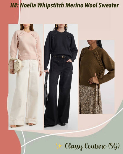 IM Noelia Whipstitch Merino Wool Sweater