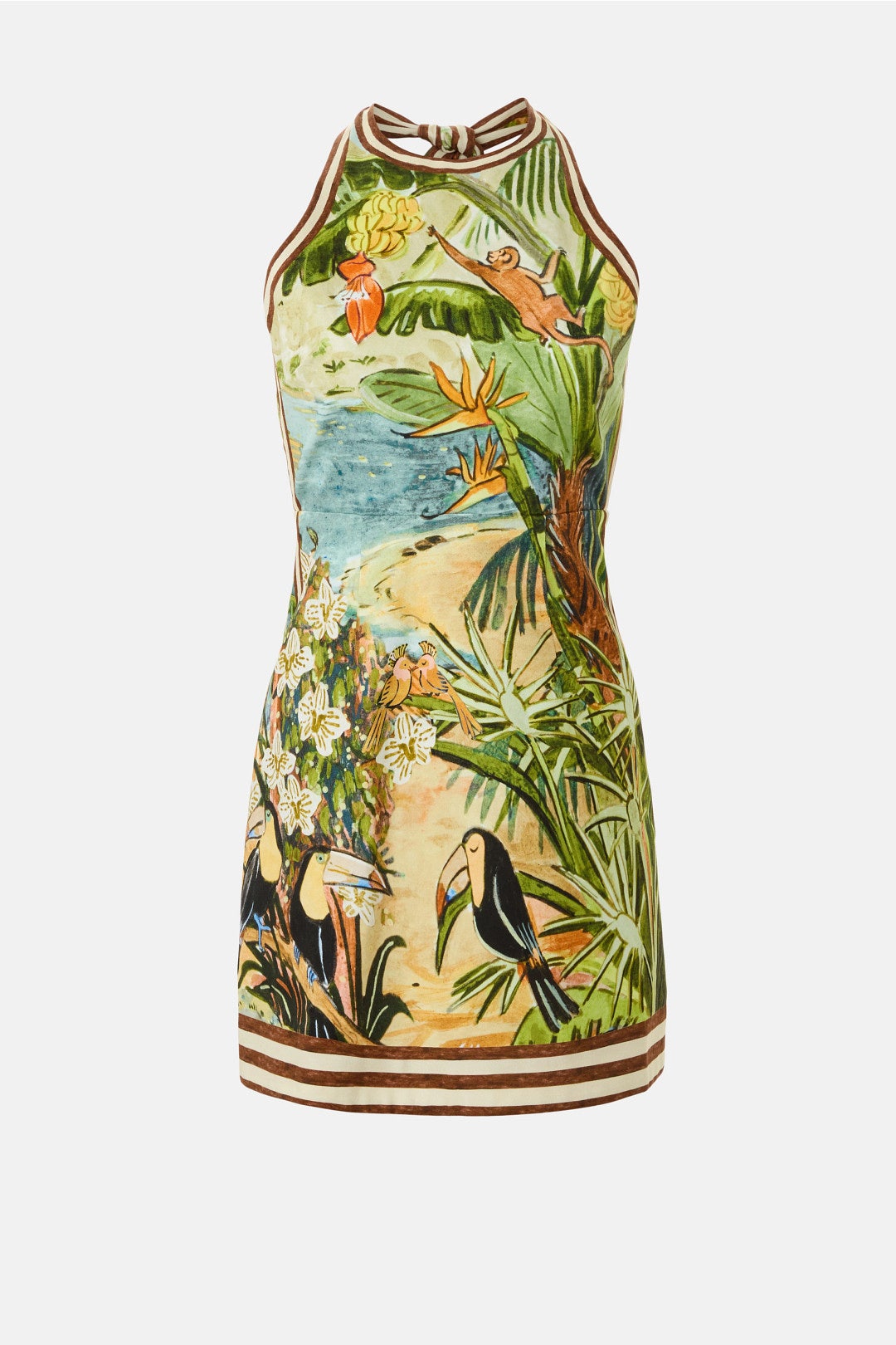 ALM Toucan Tango Halterneck Cotton Mini Dress