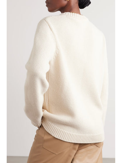 Tot Panelled Ribbed Wool Sweater Pullover