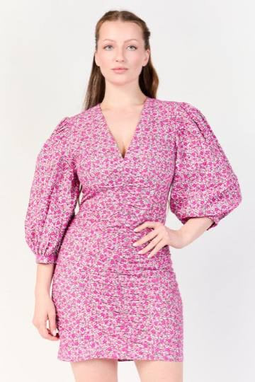 MJ Ryad Floral Embroidered Mini Dress