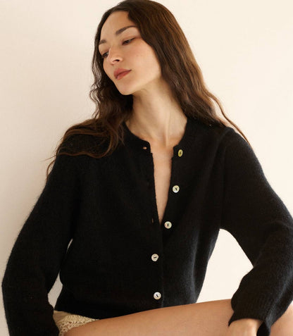 5 Colors! DN Petra Alpaca-Wool Blend Long Sleeved Cardigan