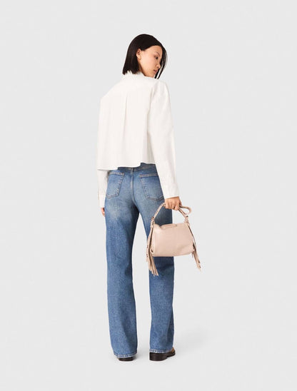 MJ Cineuli Jewel Bow Cropped Long Sleeve Shirt