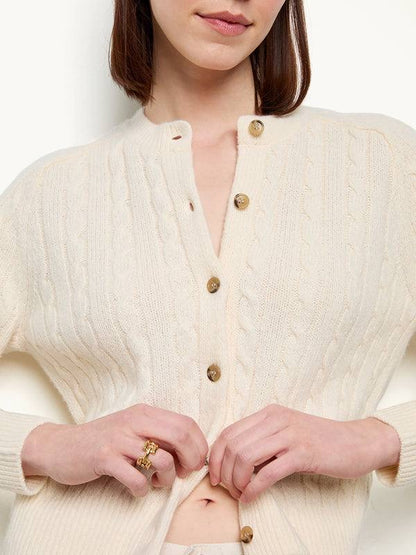 DN Penrose Cable Knit Wool-blend Cardigan