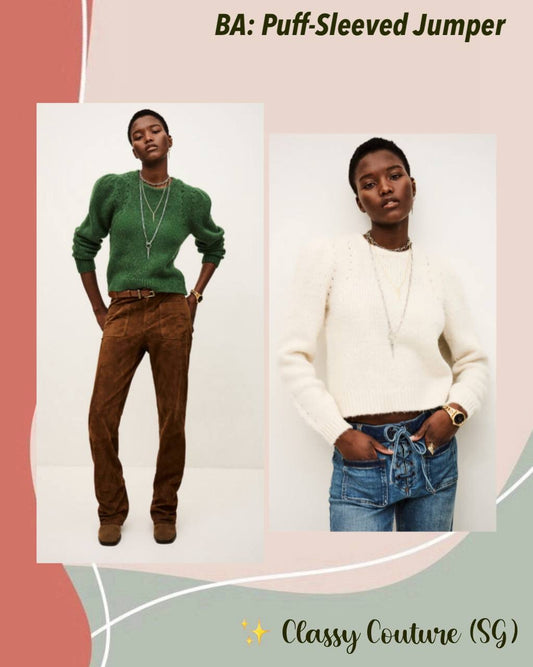 BA Belma Puff-Sleeved Wool-cotton-alpaca blend Jumper