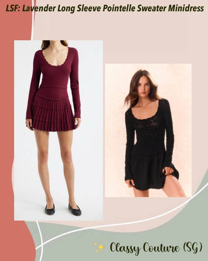 LSF Lavender Pointelle Knit Mini Dress