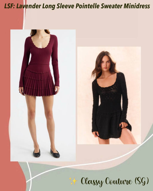 LSF Lavender Pointelle Knit Mini Dress