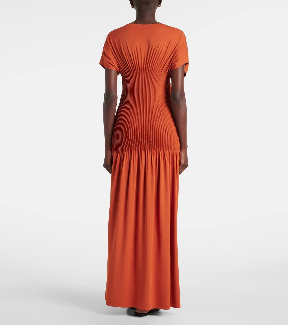 TOT Knife Pleated Viscose Maxi Dress