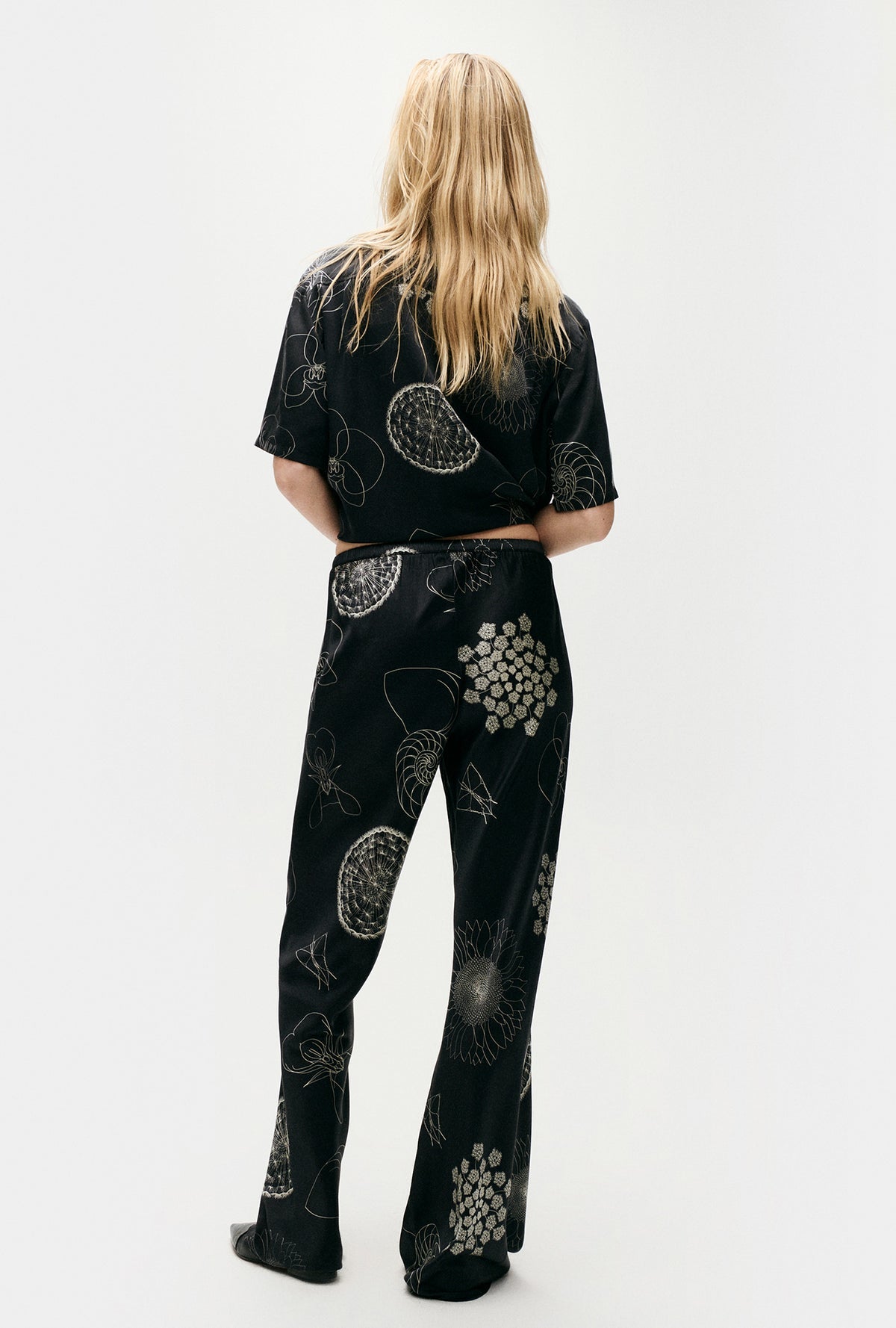 SL Bias Cut Pants in Protection | Phosphate | Fibonacci Black | Swans - Thick 19 Momme Silk