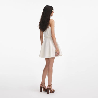 SP Cream Linen Sleeveless Flare Mini Dress