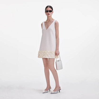 SP Black & Cream Crepe 3D Sequin Mini Dress