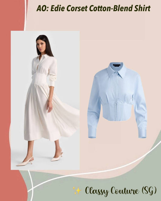 2 Colors! AO Edie Corset Cotton-Blend Shirt