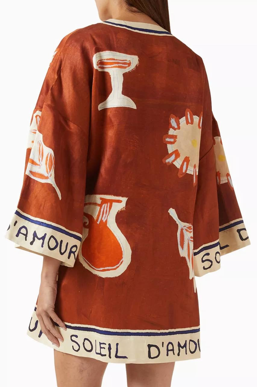 ALM Soleil D'Amour Hemp-silk Wrap Mini Dress / Long Top