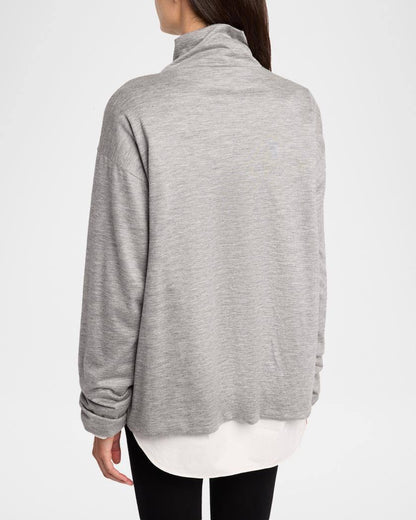TR Anapolis Mock-neck Lightweight Cashmere Long Sleeve Top Jumper