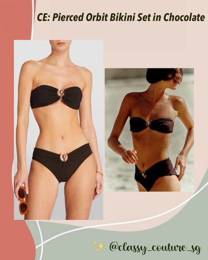 CE Orbit Bikini Top & Bottom Swim Set in Chocolate Brown