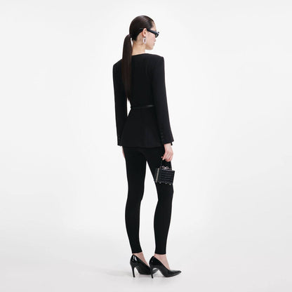 SP Black Crepe Tailored Top