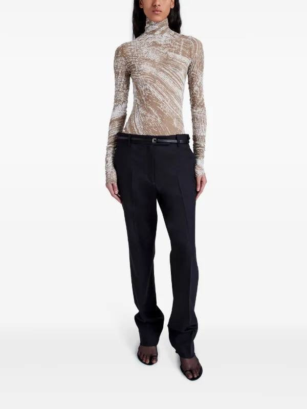 PS Rio Printed Jerset Long Sleeve Mock Neck Top