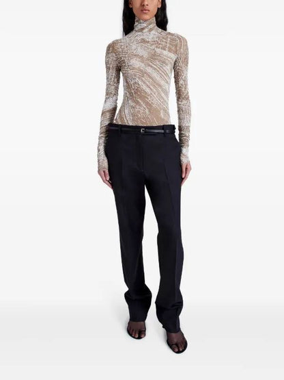 PS Rio Printed Jerset Long Sleeve Mock Neck Top