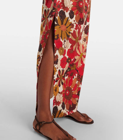 STL Belleto One-shoulder Cropped Shirt Top | Gathered Midi Skirt | Linen Set