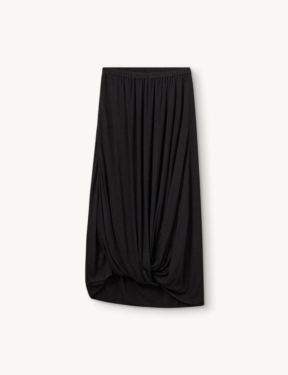 Breanna Asymmetric Cape Top | Knot Maxi Skirt | Lyocell-wool blend Set