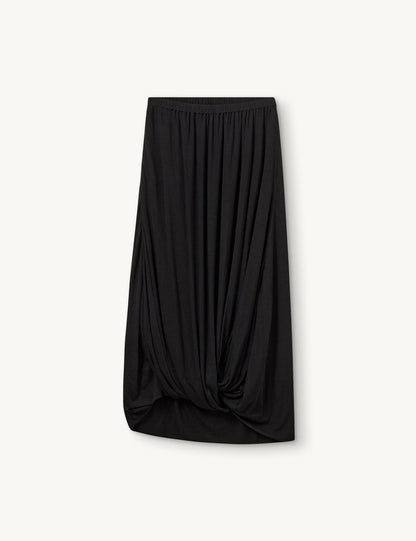 Breanna Asymmetric Cape Top | Knot Maxi Skirt | Lyocell-wool blend Set