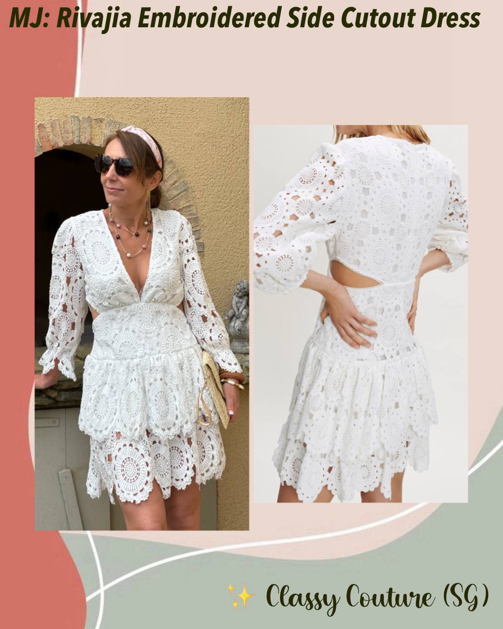 MJ Rivajia Embroidered Side Cutout Dress