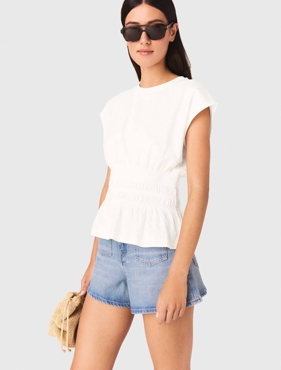 MJ Fitted Pleated T-Shirt