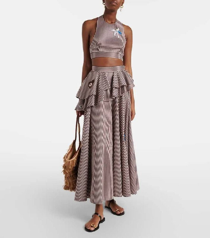 ALM Sirocco Embroidered Halter Top | Skirt