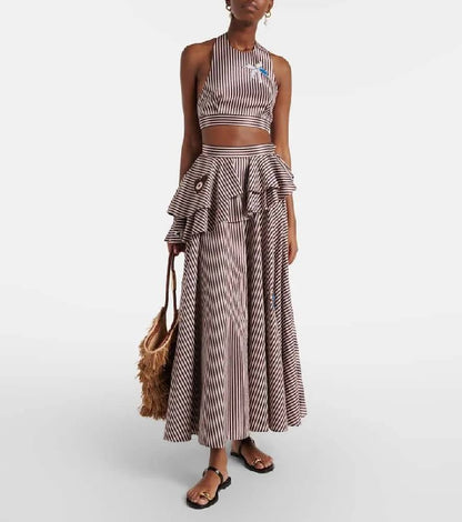 ALM Sirocco Embroidered Halter Top | Skirt