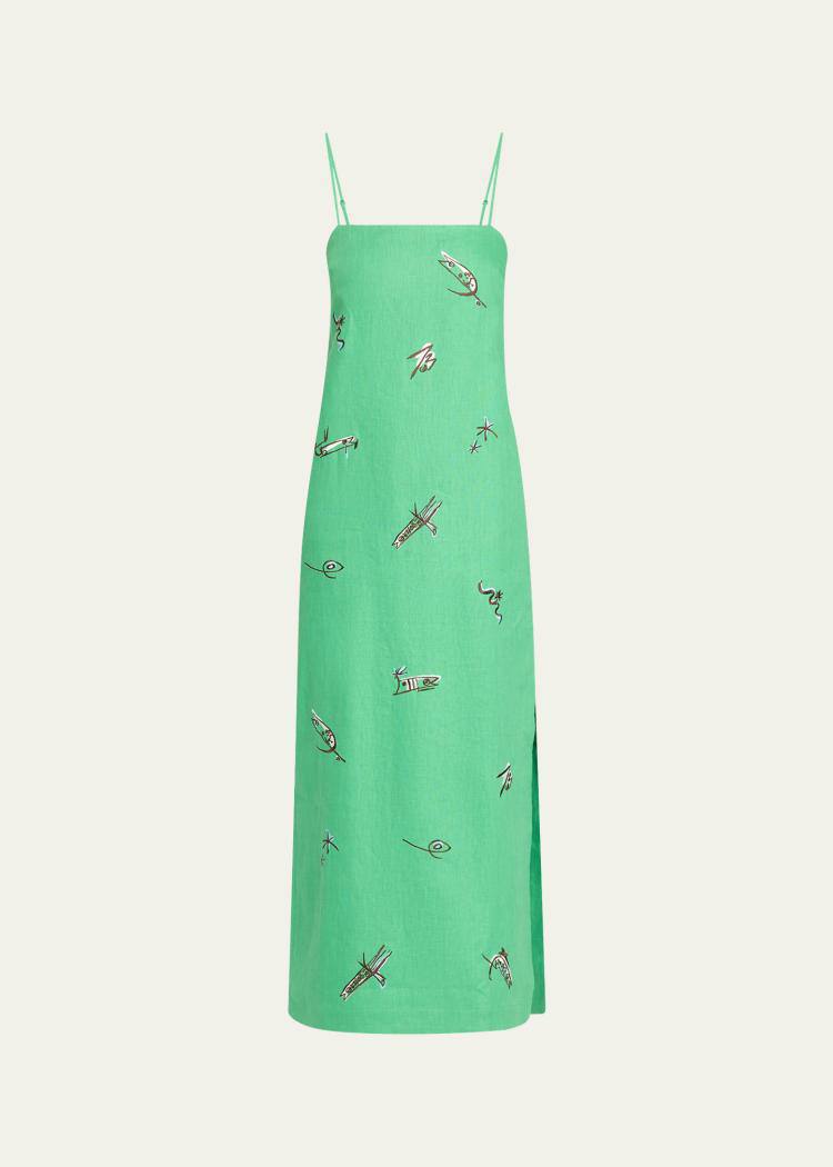 ALM Wanda Embroidered Midi Dress