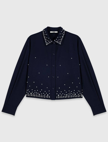 MJ Rhinestone Embellished Shirt Shorts