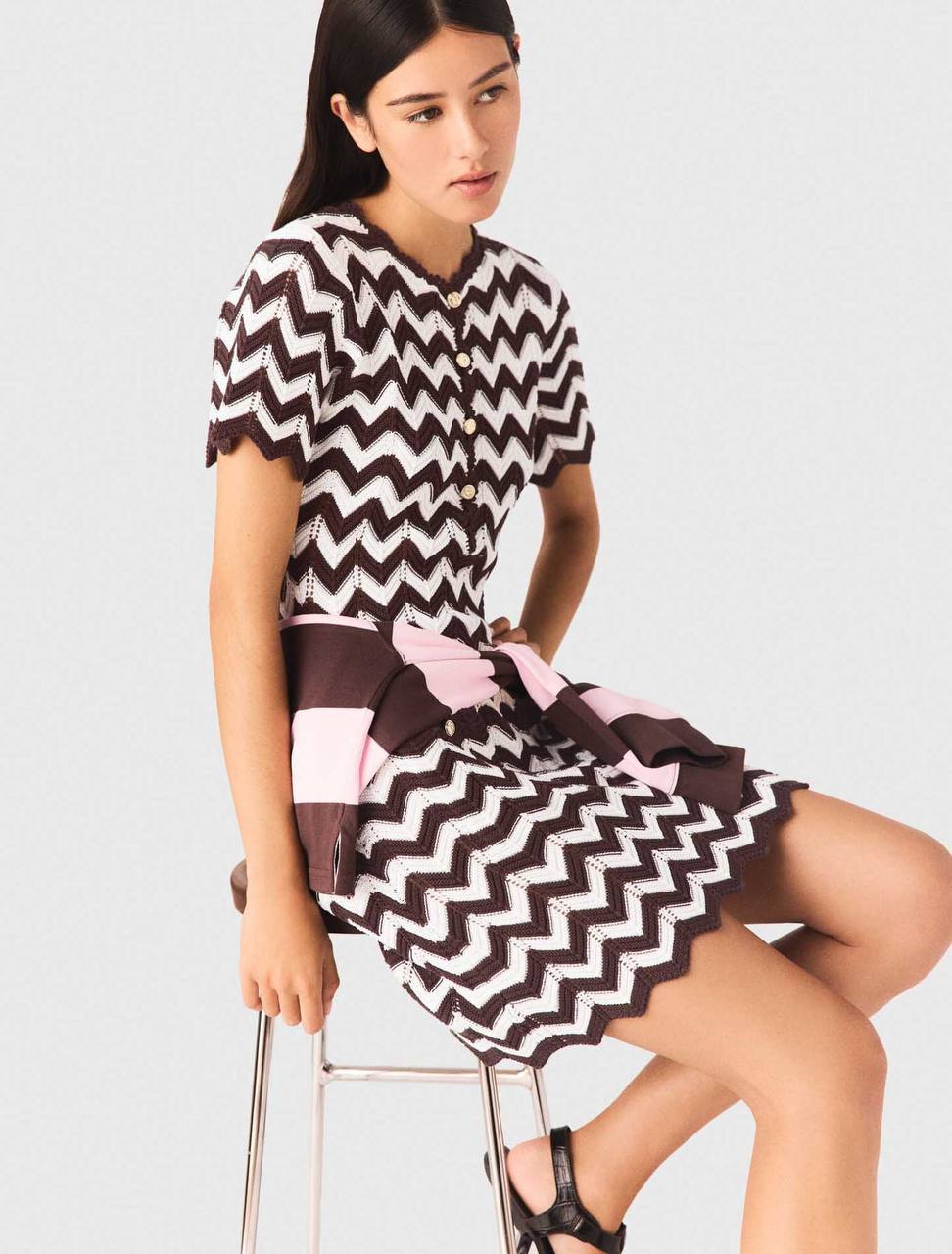 MJ Zigzag Crochet Mini Dress