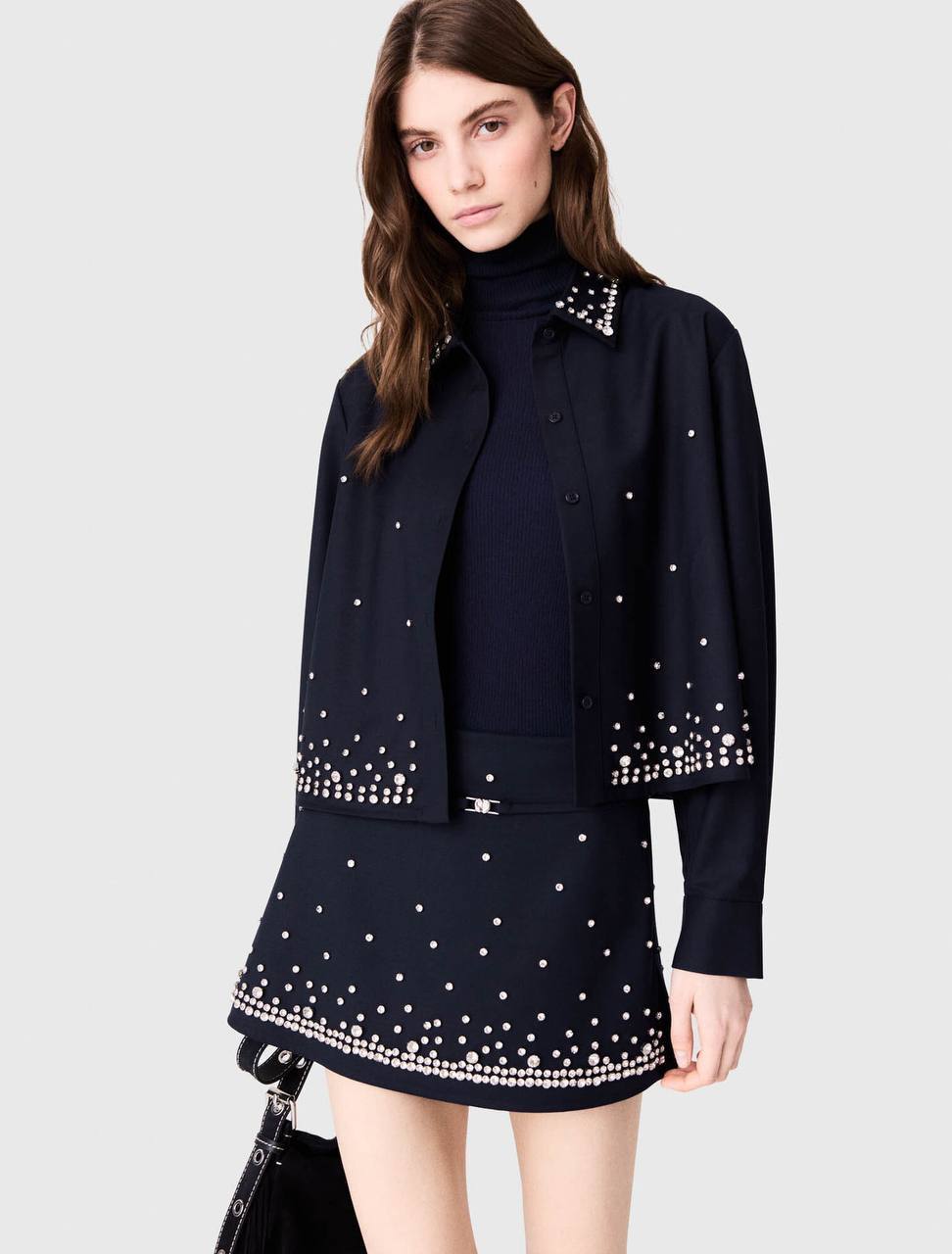 MJ Rhinestone Embellished Shirt Shorts