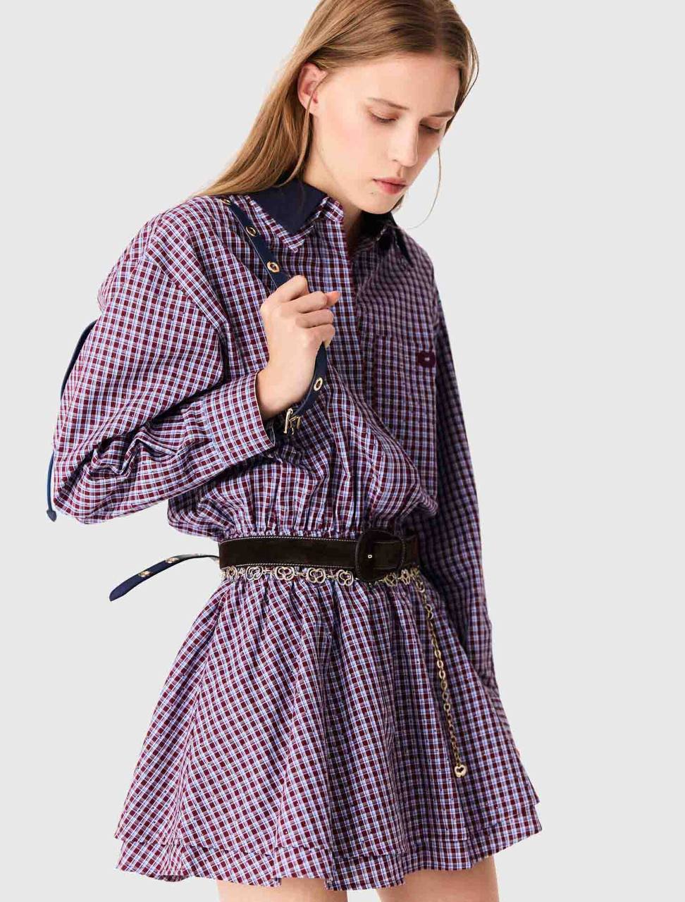 MJ: Ritilona Rhinestone Checked Mini Dress