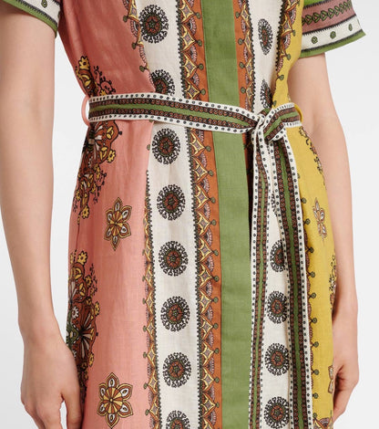 ALM Contina Linen Shirtdress Midi Maxi Dress
