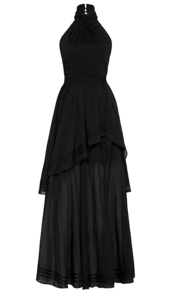 AJ Bungalow Sienna Silk-Blend Maxi Dress