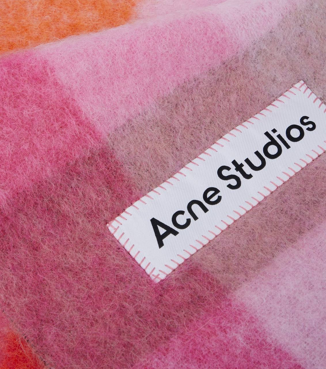 4 Colors! AC Checked Alpaca-Wool-Mohair blend Fringed Scarf