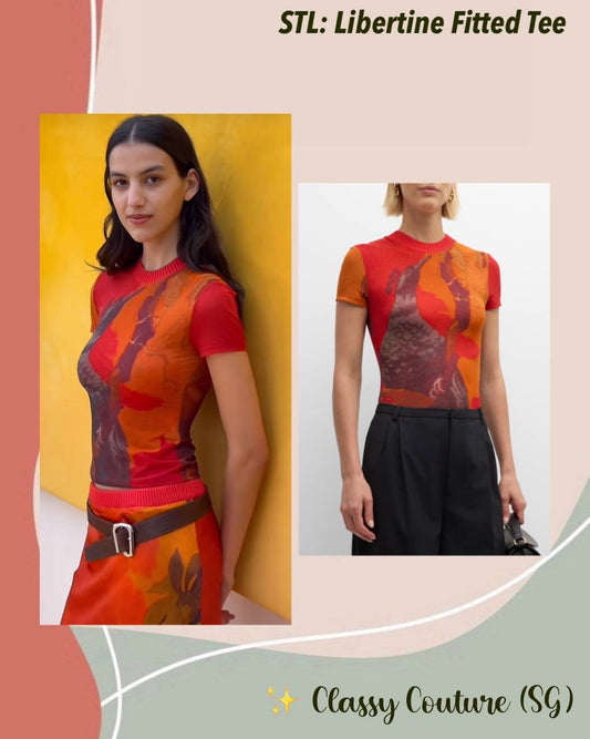 STL Libertine Fitted Tee Sheer Mesh Shirt