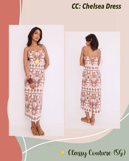 CC Chelsea Strappy Linen Midi Dress