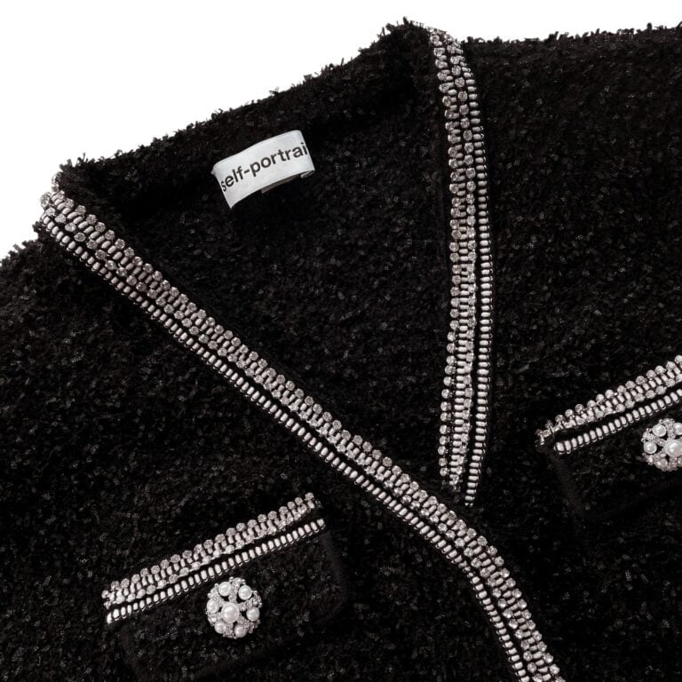 SP White | Black Tape Knit Cardigan