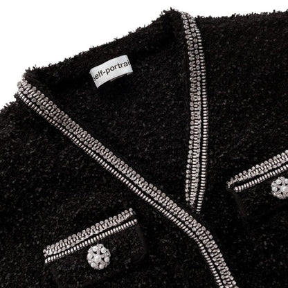 SP White | Black Tape Knit Cardigan