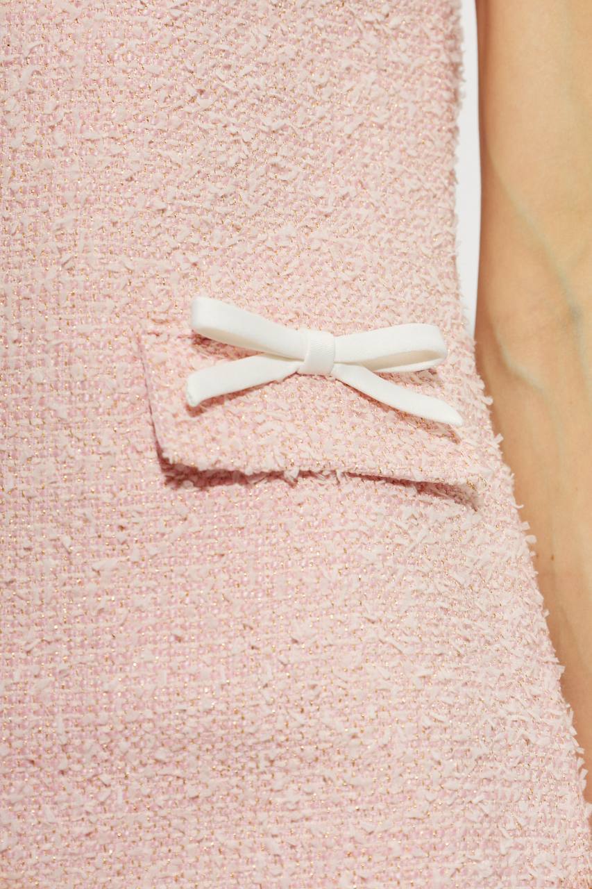 SP Pink Boucle Lace-Collar Mini Dress
