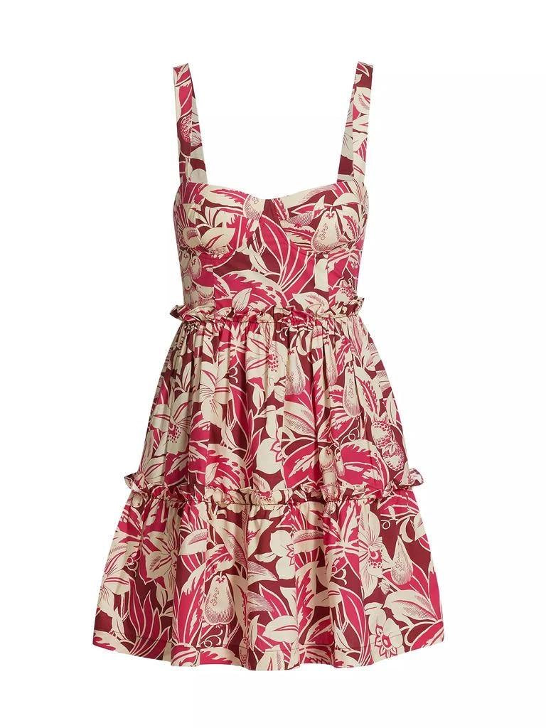 CC Audrey Leafy Cotton Bustier Mini Dress
