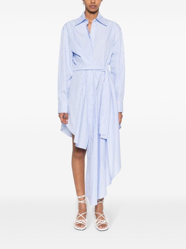 2 Colors! MSE Cascade Deconstructed Striped Stretch-Cotton Midi Dress