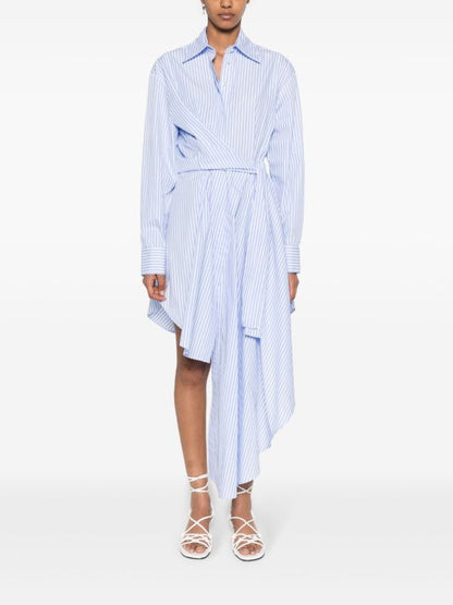 2 Colors! MSE Cascade Deconstructed Striped Stretch-Cotton Midi Dress