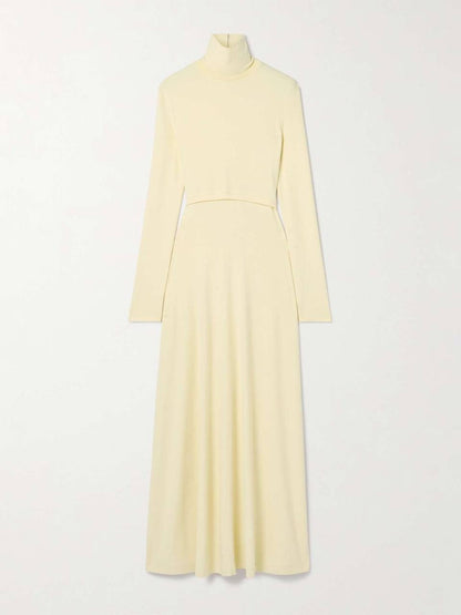 PS Jayne Rib Knit Turtleneck Midi Dress