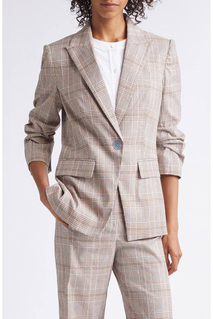 VB Clayton Plaid Dickey Jacket in Beige Raisin Multi