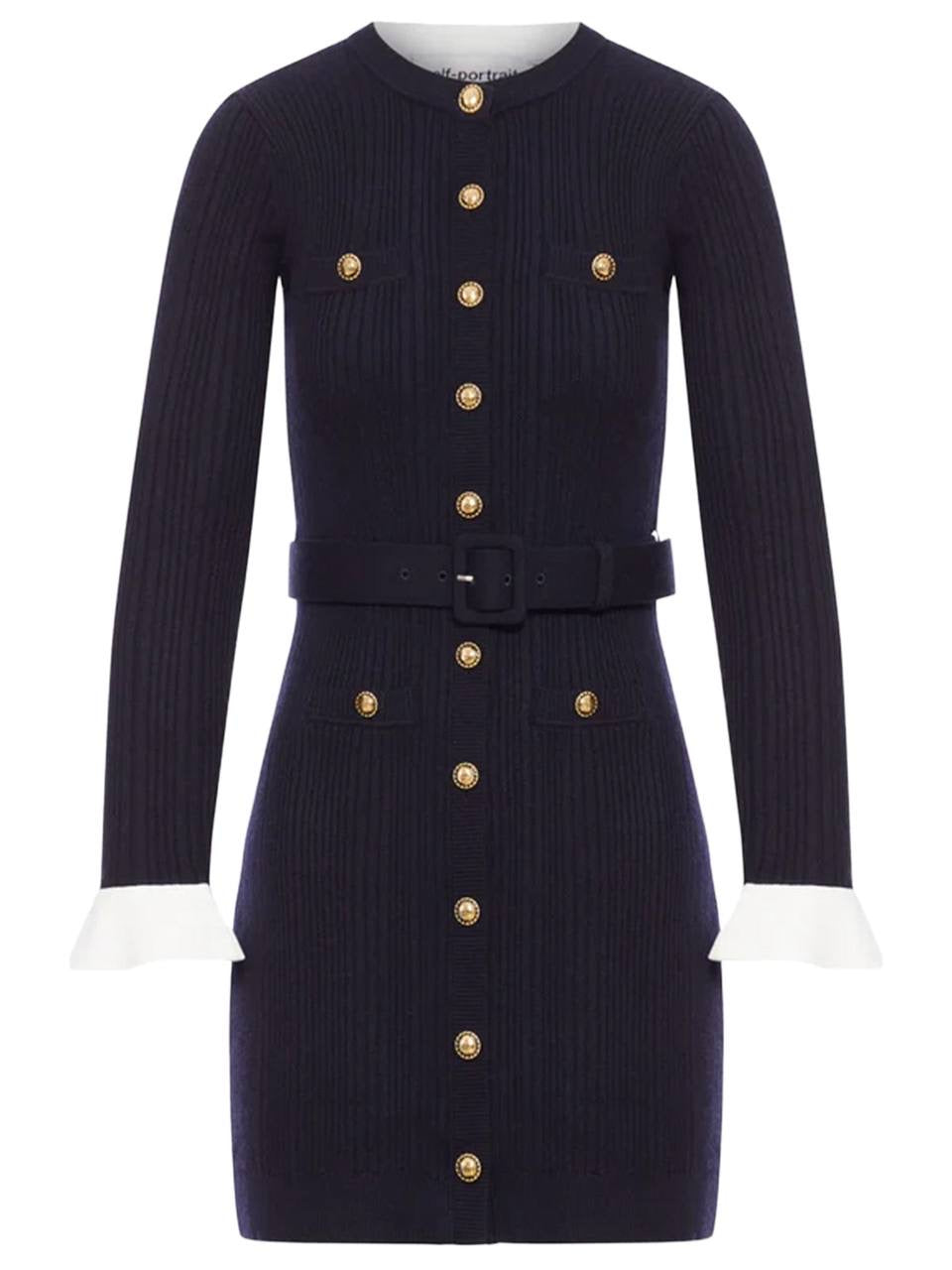 SP Navy Viscose Knit Mini | Midi Dress