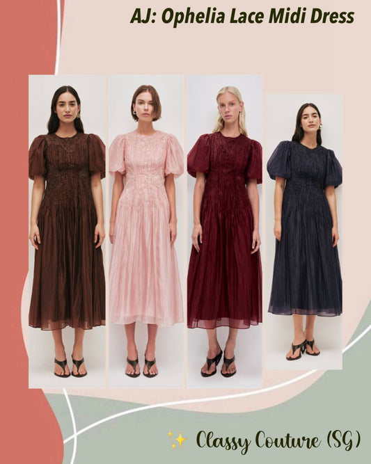 AJ Ophelia Lace Midi Dress