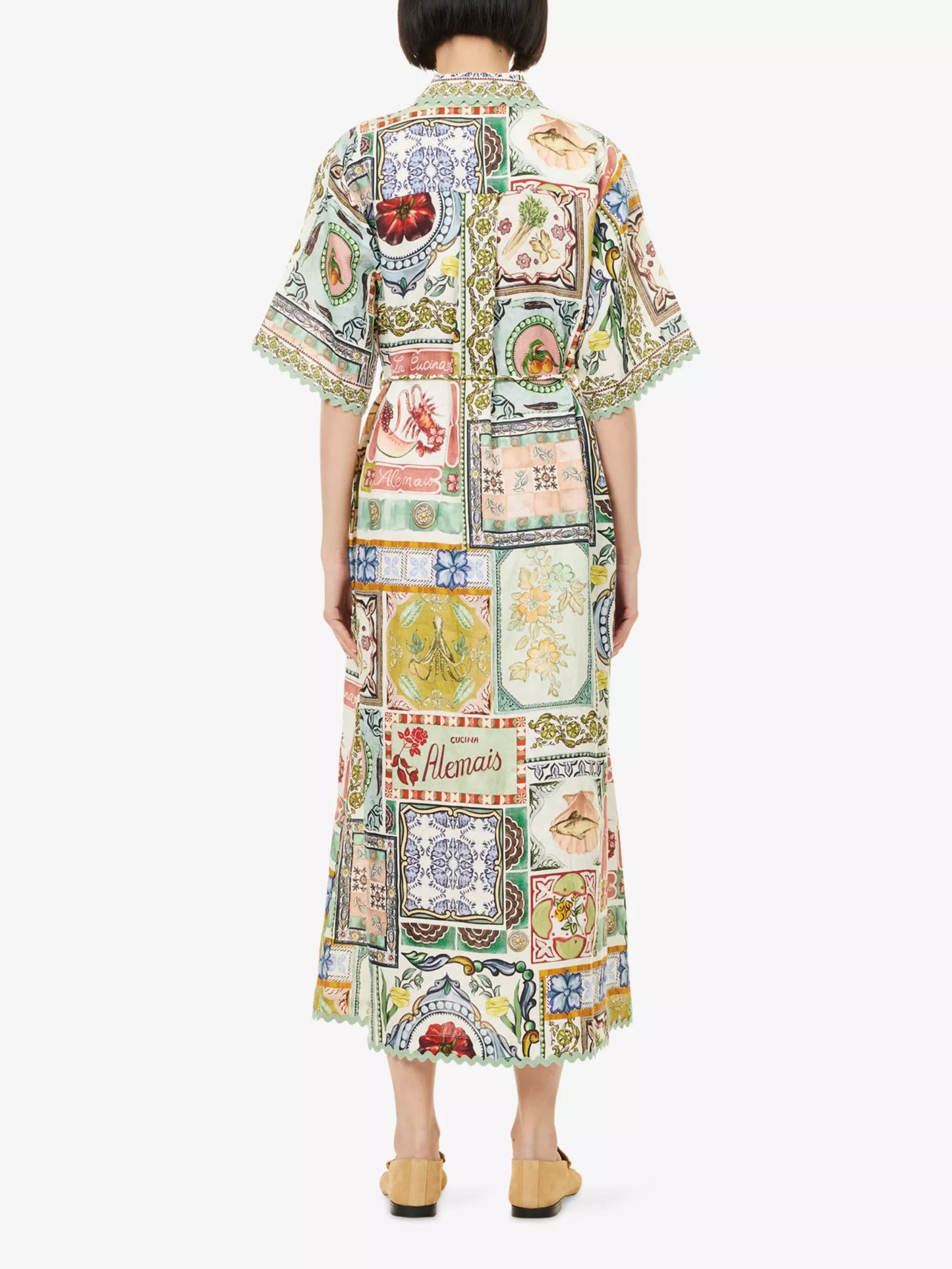 ALM Tommasina Linen Midi Dress Shirtdress