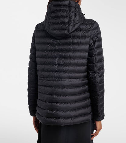 MC Raie Hooded Short Down Gathered Waist Drawstring Jacket